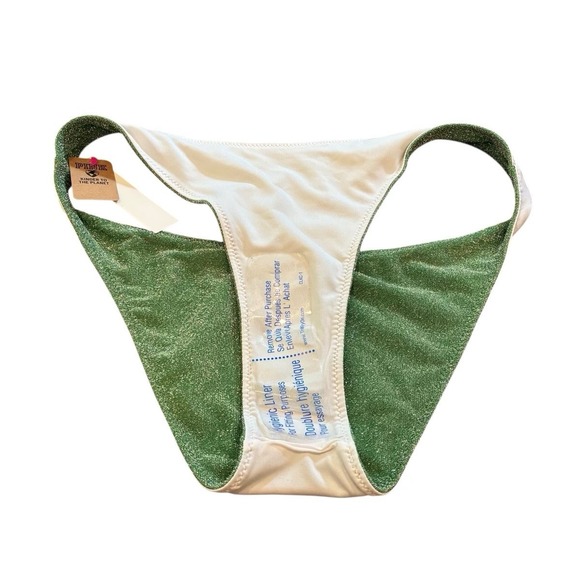 Victoria's Secret PINK SZ SM Forest Pine Shimmer Brazilian Bikini‎ Swim Bottoms~ - Picture 4 of 5